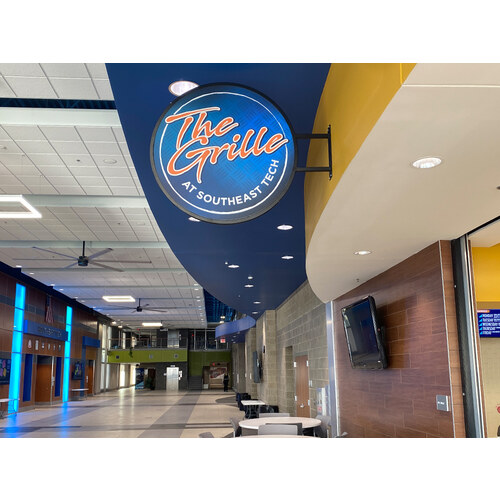 The Grille signage installed above the campus commons