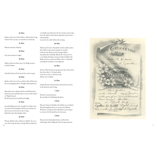 Two-page spread reproducing an archival marriage certificate