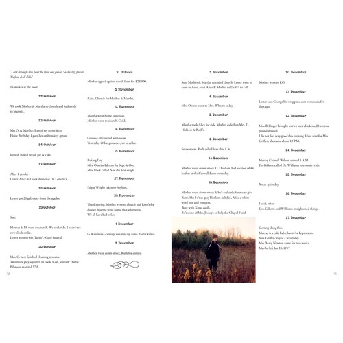 Closing two-page spread with final entries and a photograph