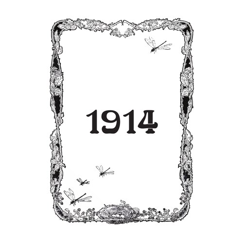 Decorative 1914 title page from the Laura Crowell Wilson diary book