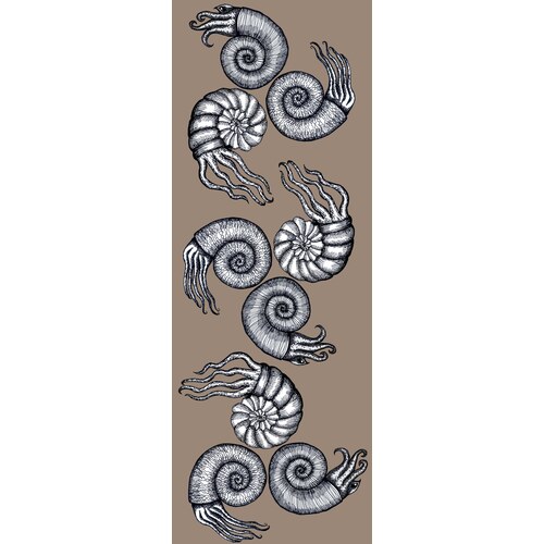 Ammonites surface pattern: hand-drawn spiral shells