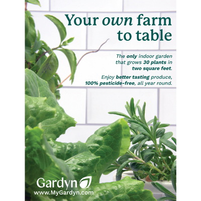 Gardyn hydroponics ad