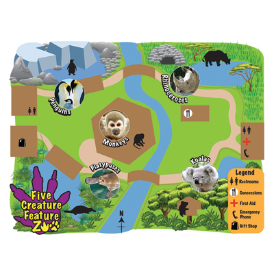 Colorful illustration of a Zoo