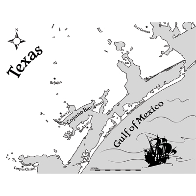 Closeup map of Texas