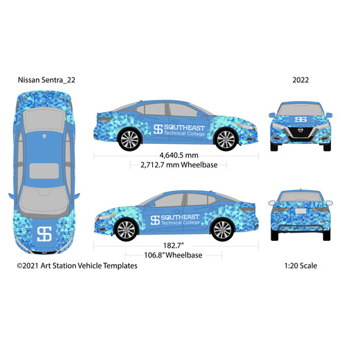 Nissan Sentra wrap for Southeast Technical College