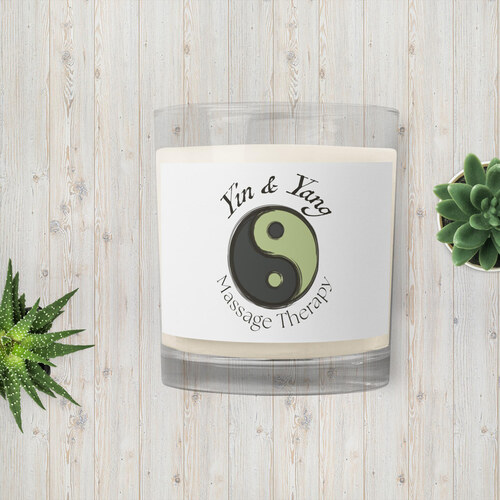 Yin and Yang Massage Therapy branded candle