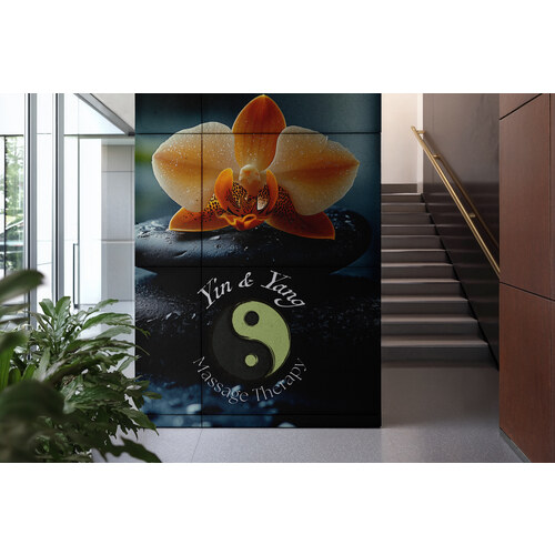 Yin and Yang Massage Therapy lobby environmental mural graphic